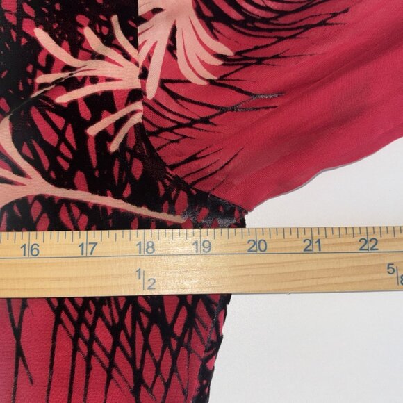 Aris A Velvet Top Asian Crane Stand Collar Silk Knot Kimono Boho Artsy Women's S - Picture 7 of 9